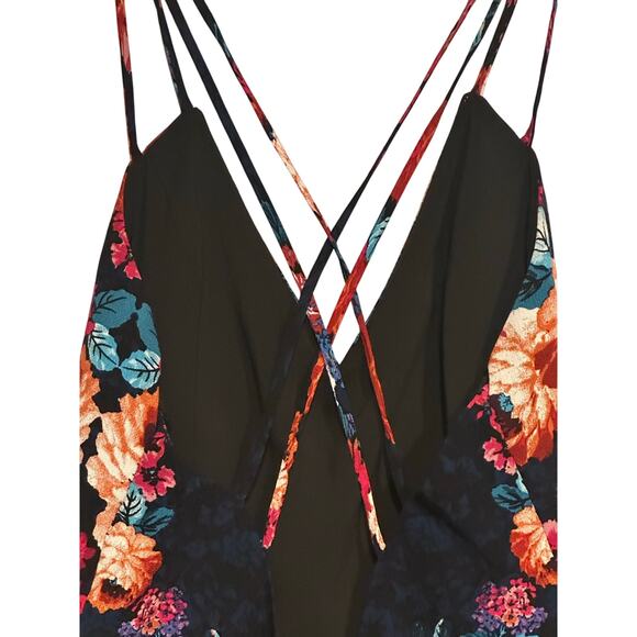 NBD x Naven Twins Weekend Stay Maxi Dress slit Lined XSmall V-Neck Floral Straps - Picture 7 of 9